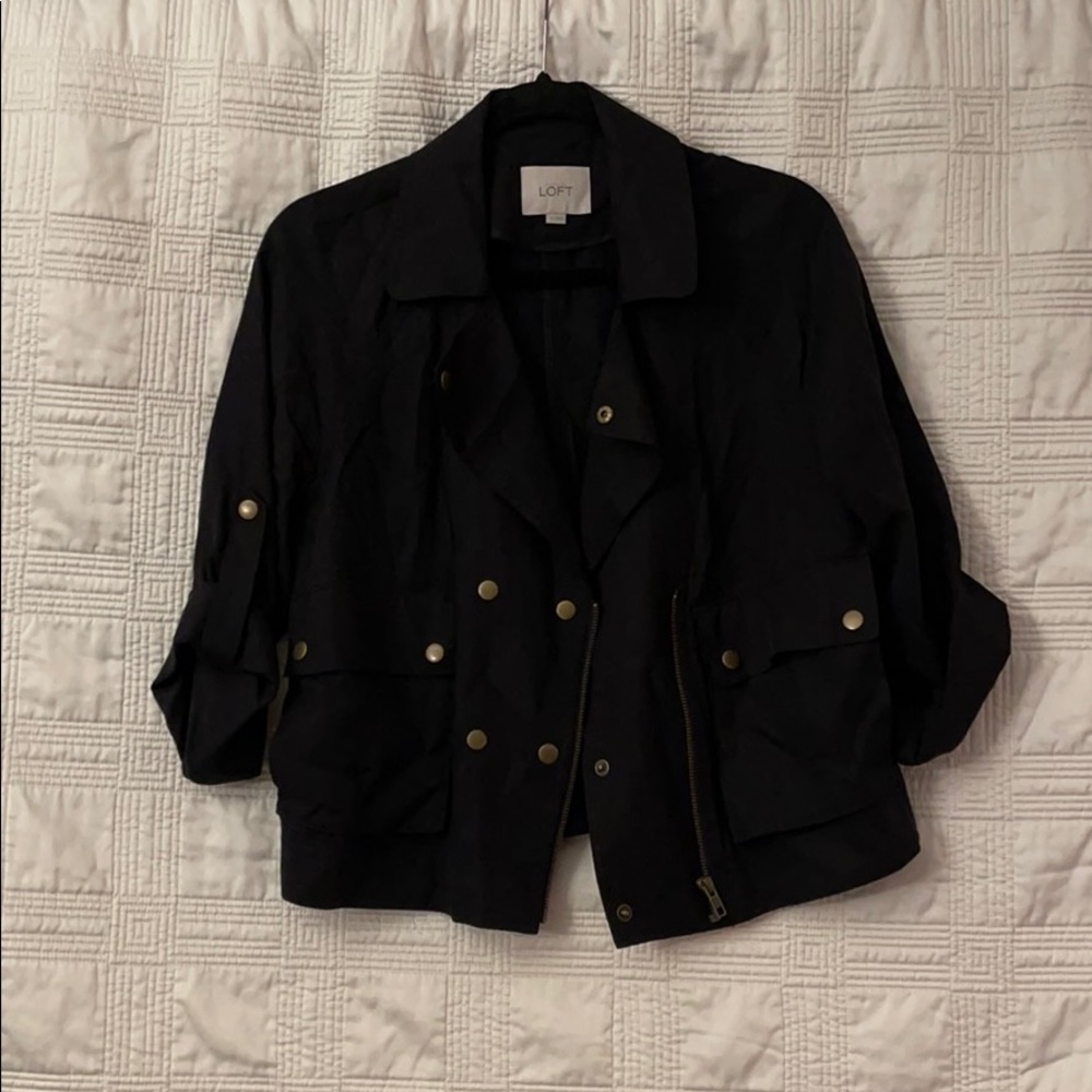 Cropped Moto meets Utility lightweight jacket